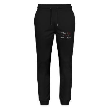 Ich kann nicht DIY - Stanley/Stella Unisex Bio Jogginghose Mover  - Schwarz - Vorne - Marisol (170cm) & Nik (191cm)