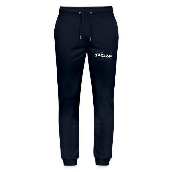 Funny Taylor Groovy 4 Men Women Cool Taylor Tie - Stanley/Stella Mover Unisex Organic Jogging Trousers - navy - Front - Marisol (170cm) & Nik (191cm)