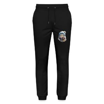 Katze im Winter - Stanley/Stella Unisex Bio Jogginghose Mover  - Schwarz - Vorne - Marisol (170cm) & Nik (191cm)