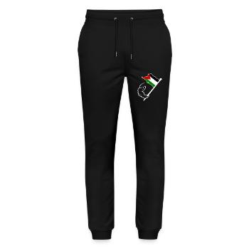 Free palestine - Stanley/Stella Unisex Bio Jogginghose Mover  - Schwarz - Vorne - Marisol (170cm) & Nik (191cm)