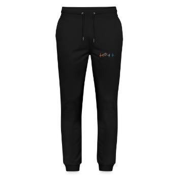 Cheese Heartbeat - Stanley/Stella Mover Unisex Organic Jogging Trousers - black - Front - Marisol (170cm) & Nik (191cm)