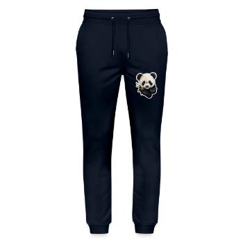 Panda kaut auf Eukalyptuszweig - Stanley/Stella Unisex Bio Jogginghose Mover  - Navy - Vorne - Marisol (170cm) & Nik (191cm)