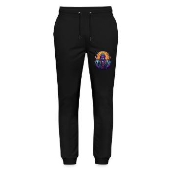 Gruseliges Halloween-partykostüm Zombie - Stanley/Stella Mover Unisex Organic Jogging Trousers - black - Front - Marisol (170cm) & Nik (191cm)