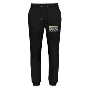 Austrian Air Force F16 - Stanley/Stella Mover Unisex Organic Jogging Trousers - black - Front - Marisol (170cm) & Nik (191cm)