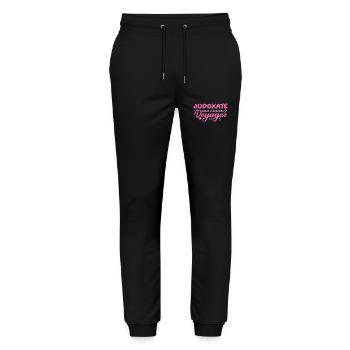 Globetrotting judoka with a passion for travel - Stanley/Stella Mover Unisex Organic Jogging Trousers - black - Front - Marisol (170cm) & Nik (191cm)