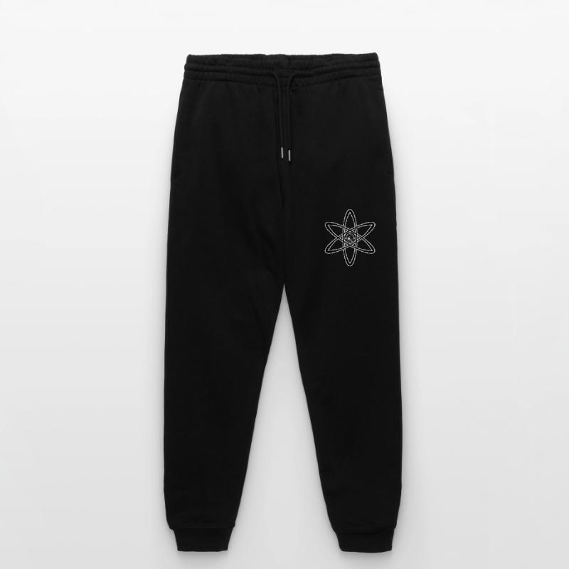 Atomic Utopia - Atom Emblem in Black Stanley/Stella Mover Unisex Organic Jogging Trousers