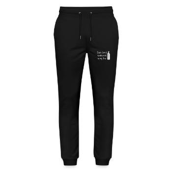 Unbothered, moisturized, in my lane - Stanley/Stella Unisex Bio Jogginghose Mover  - Schwarz - Vorne - Marisol (170cm) & Nik (191cm)