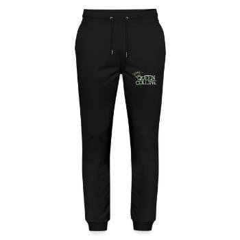 Vorname Colline - Stanley/Stella Unisex Bio Jogginghose Mover  - Schwarz - Vorne - Marisol (170cm) & Nik (191cm)