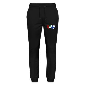 Vereinigte Arabische Emirate Finnland Flagge Herz - Stanley/Stella Unisex Bio Jogginghose Mover  - Schwarz - Vorne - Marisol (170cm) & Nik (191cm)
