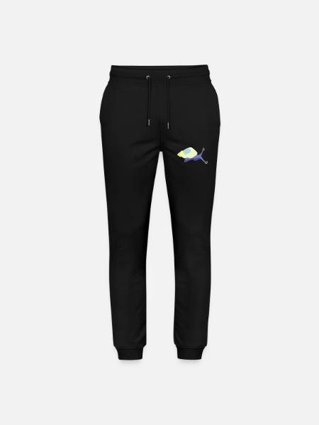 Snail violet - Stanley/Stella Mover Unisex Organic Jogging Trousers - black