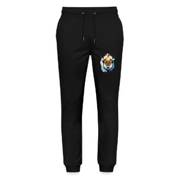 Bison Vector Art with Vibrant Colour Illustration - Stanley/Stella Mover Unisex Organic Jogging Trousers - black - Front - Marisol (170cm) & Nik (191cm)