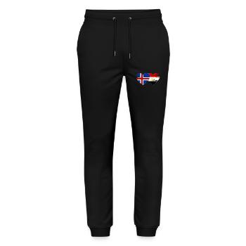 Iceland Egypt Flag Hands Heart Shape Used - Stanley/Stella Mover Unisex Organic Jogging Trousers - black - Front - Marisol (170cm) & Nik (191cm)