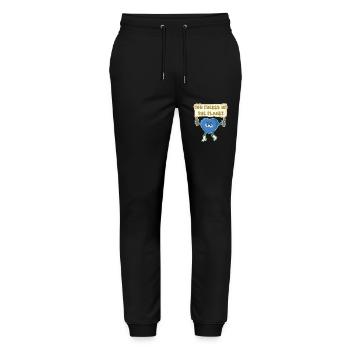Climate activist retro mascot - Stanley/Stella Mover Unisex Organic Jogging Trousers - black - Front - Marisol (170cm) & Nik (191cm)