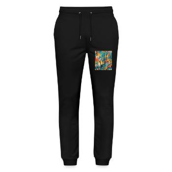 Forêt abstraite - Pantalon de jogging bio MOVER Stanley/Stella unisexe - noir - Devant - Marisol (170cm) & Nik (191cm)