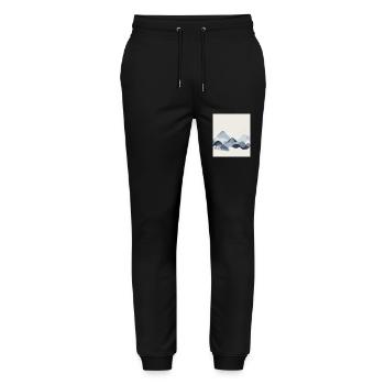 Montagnes abstraites - Pantalon de jogging bio MOVER Stanley/Stella unisexe - noir - Devant - Marisol (170cm) & Nik (191cm)