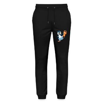 Penguin Karate Martial Arts Athletic - Stanley/Stella Mover Unisex Organic Jogging Trousers - black - Front - Marisol (170cm) & Nik (191cm)