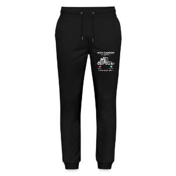 Mon camion m' appelle humour routier routière - Pantalon de jogging bio MOVER Stanley/Stella unisexe - noir - Devant - Marisol (170cm) & Nik (191cm)