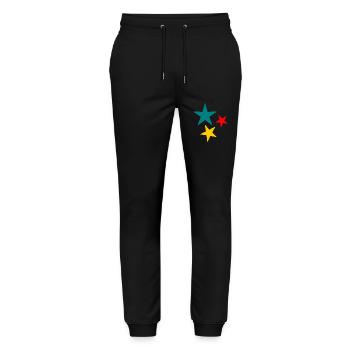 ETOILE. STAR. ETOILES. FÊTE. ANNIVERSAIRE. NOËL - Pantalon de jogging bio MOVER Stanley/Stella unisexe - noir - Devant - Marisol (170cm) & Nik (191cm)