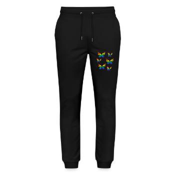 Mois de la fierté - Papillon - LGBTQ+ Gay Rainbow - Pantalon de jogging bio MOVER Stanley/Stella unisexe - noir - Devant - Marisol (170cm) & Nik (191cm)