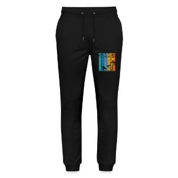 Summer Vibes Surfer - Stanley/Stella Unisex Bio Jogginghose Mover  - Schwarz - Vorne - Marisol (170cm) & Nik (191cm)
