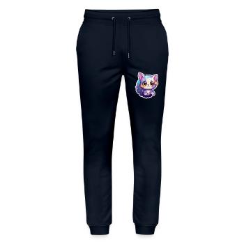A cute space kitty - Stanley/Stella Unisex Bio Jogginghose Mover  - Navy - Vorne - Marisol (170cm) & Nik (191cm)