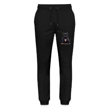 Schwarze Katzen mit Kaffee Becher Getränk Katze - Stanley/Stella Unisex Bio Jogginghose Mover  - Schwarz - Vorne - Marisol (170cm) & Nik (191cm)