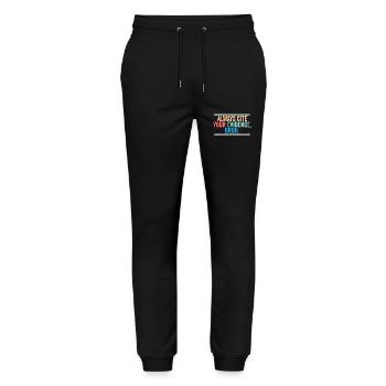Funny English Teacher Always Cite Your Evidence - Stanley/Stella Unisex Bio Jogginghose Mover  - Schwarz - Vorne - Marisol (170cm) & Nik (191cm)