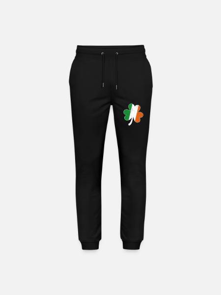 Shamrock Irish Flag - Stanley/Stella Mover Unisex Organic Jogging Trousers - black