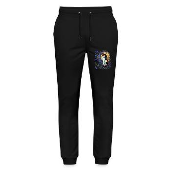 Calico Cat Moon - Stanley/Stella Mover Unisex Organic Jogging Trousers - black - Front - Marisol (170cm) & Nik (191cm)