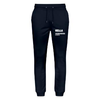 Hella bébé - Pantalon de jogging bio MOVER Stanley/Stella unisexe - marine - Devant - Marisol (170cm) & Nik (191cm)