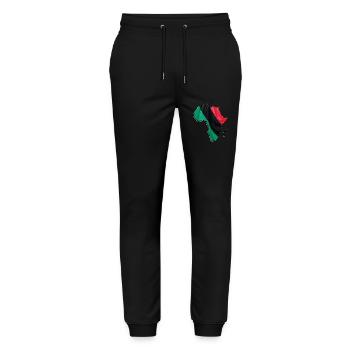Pan Afrika Flagge in der Afrika Landkarte - Stanley/Stella Unisex Bio Jogginghose Mover  - Schwarz - Vorne - Marisol (170cm) & Nik (191cm)