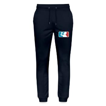 Bière - Fête des Pères - Soirée des hommes - Alkoholism :O - Pantalon de jogging bio MOVER Stanley/Stella unisexe - marine - Devant - Marisol (170cm) & Nik (191cm)