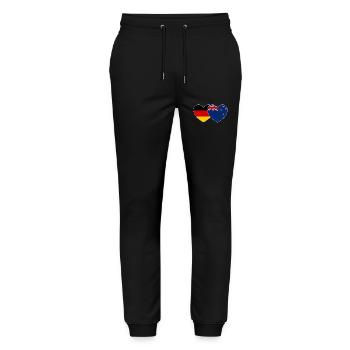 Germany New Zealand Flag Heart - Stanley/Stella Mover Unisex Organic Jogging Trousers - black - Front - Marisol (170cm) & Nik (191cm)