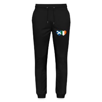 Scotland Ireland Flag Heart - Stanley/Stella Mover Unisex Organic Jogging Trousers - black - Front - Marisol (170cm) & Nik (191cm)
