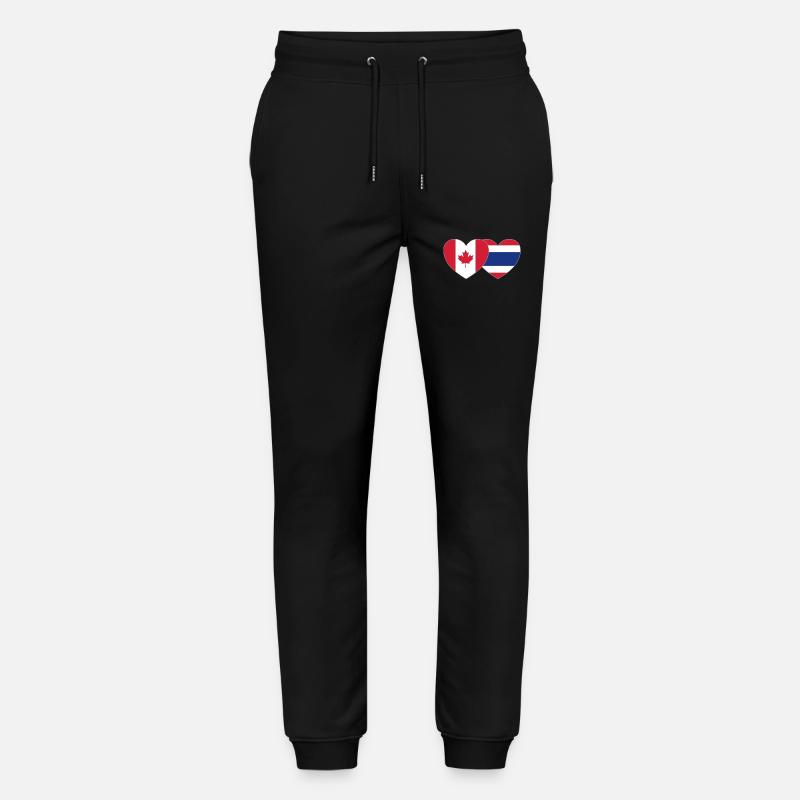 Canada Thaïlande Flag Heart - Pantalon de jogging bio MOVER Stanley/Stella unisexe - noir
