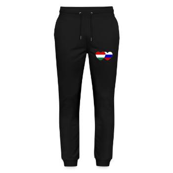 Hongrie Russie Drapeau Cœur - Pantalon de jogging bio MOVER Stanley/Stella unisexe - noir - Devant - Marisol (170cm) & Nik (191cm)