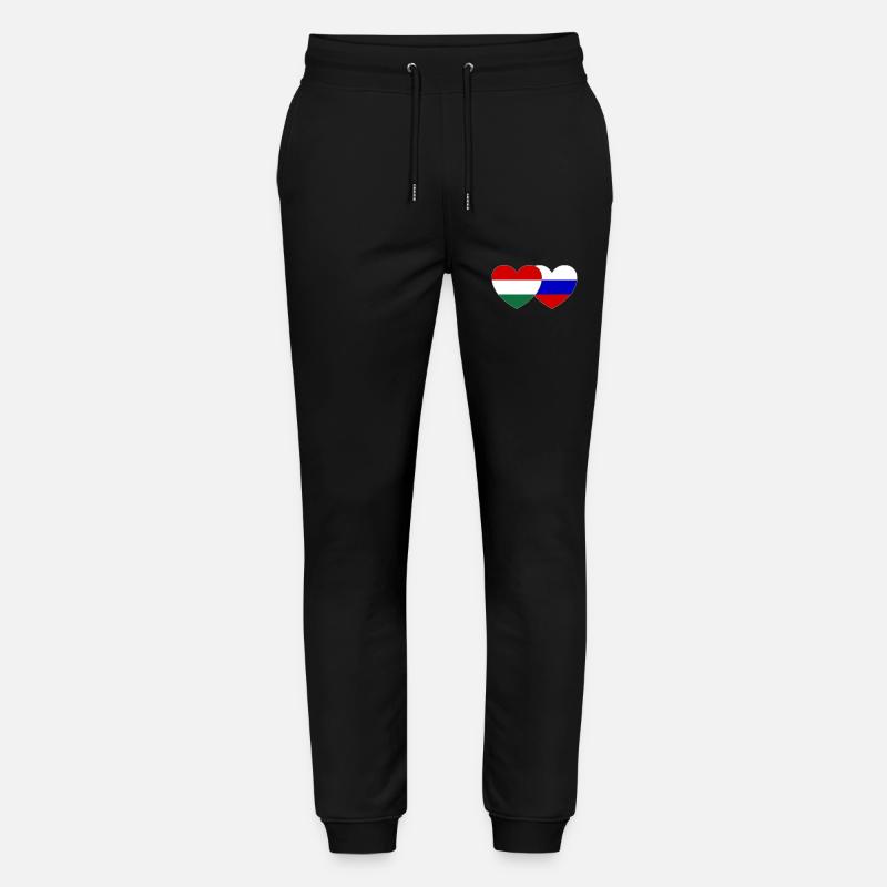 Hongrie Russie Drapeau Cœur - Pantalon de jogging bio MOVER Stanley/Stella unisexe - noir