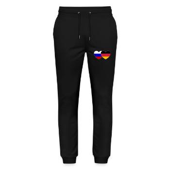 Russie Allemagne Drapeau Cœur - Pantalon de jogging bio MOVER Stanley/Stella unisexe - noir - Devant - Marisol (170cm) & Nik (191cm)