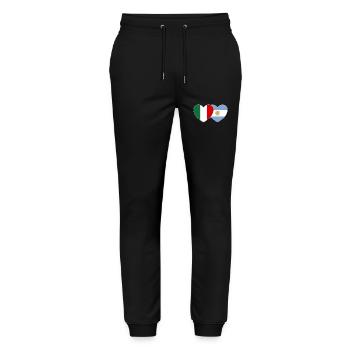 Italien Argentinien Flagge Herz - Stanley/Stella Unisex Bio Jogginghose Mover  - Schwarz - Vorne - Marisol (170cm) & Nik (191cm)