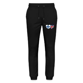 Finland Great Britain Flag Heart - Stanley/Stella Mover Unisex Organic Jogging Trousers - black - Front - Marisol (170cm) & Nik (191cm)