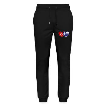 Turkey Greece Flag Heart - Stanley/Stella Mover Unisex Organic Jogging Trousers - black - Front - Marisol (170cm) & Nik (191cm)