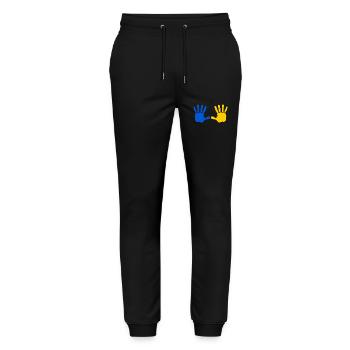 Ukraine - Stanley/Stella Mover Unisex Organic Jogging Trousers - black - Front - Marisol (170cm) & Nik (191cm)