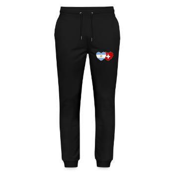 Argentine Suisse Drapeau Coeur - Pantalon de jogging bio MOVER Stanley/Stella unisexe - noir - Devant - Marisol (170cm) & Nik (191cm)
