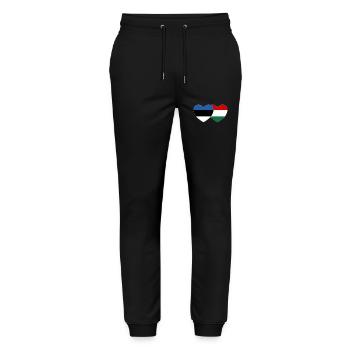 Estonia Hungary Flag Heart - Stanley/Stella Mover Unisex Organic Jogging Trousers - black - Front - Marisol (170cm) & Nik (191cm)