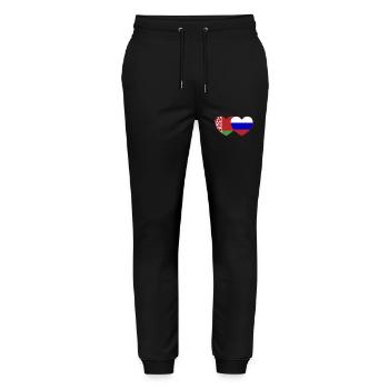 Biélorussie Russie Drapeau Cœur - Pantalon de jogging bio MOVER Stanley/Stella unisexe - noir - Devant - Marisol (170cm) & Nik (191cm)