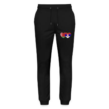 Biélorussie Serbie Drapeau Cœur - Pantalon de jogging bio MOVER Stanley/Stella unisexe - noir - Devant - Marisol (170cm) & Nik (191cm)