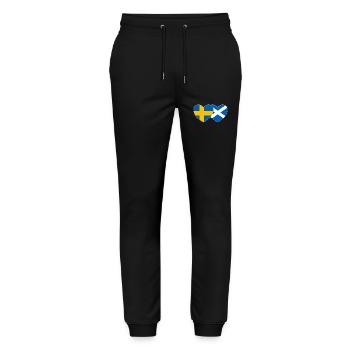 Sweden Scotland Flag Heart - Stanley/Stella Mover Unisex Organic Jogging Trousers - black - Front - Marisol (170cm) & Nik (191cm)