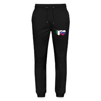 Italie Slovénie Drapeau Cœur - Pantalon de jogging bio MOVER Stanley/Stella unisexe - noir - Devant - Marisol (170cm) & Nik (191cm)