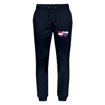 Österreich Slowenien Flagge Herz - Stanley/Stella Unisex Bio Jogginghose Mover  - Navy - Vorne - Marisol (170cm) & Nik (191cm)