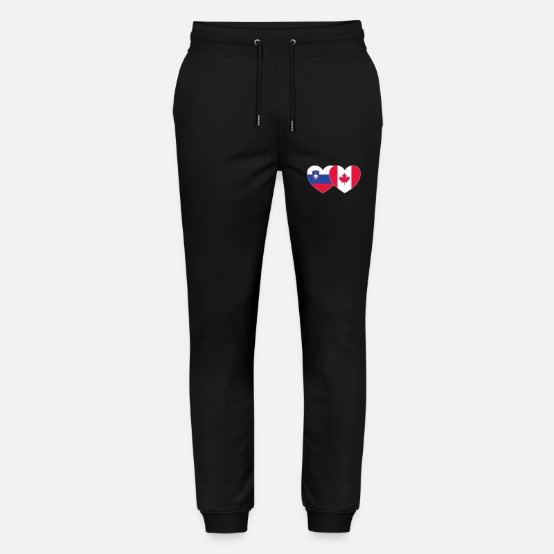 Slovénie Canada Drapeau Coeur - Pantalon de jogging bio MOVER Stanley/Stella unisexe - noir